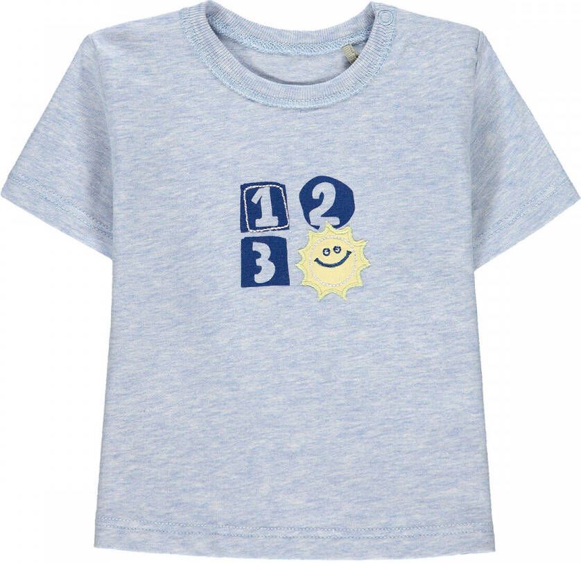 KANZ baby T-shirt met printopdruk blauw Jongens Katoen Ronde hals Printopdruk 56