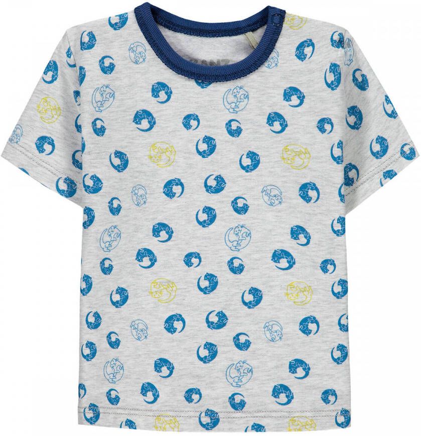 KANZ baby T-shirt met stippen grijs Jongens Katoen Ronde hals Stip 62