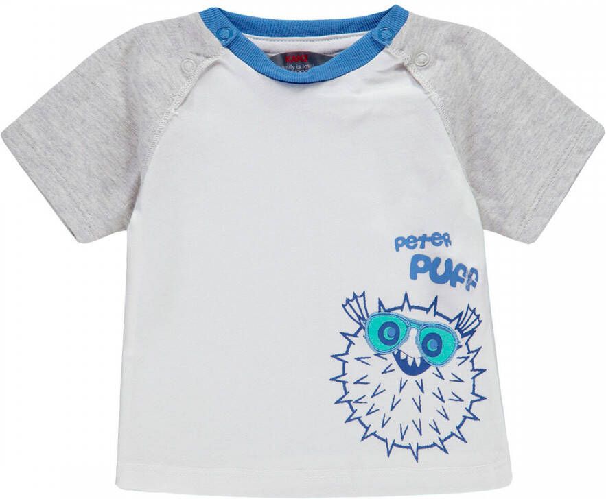 KANZ baby T-shirt met printopdruk wit Jongens Katoen Ronde hals Printopdruk 62