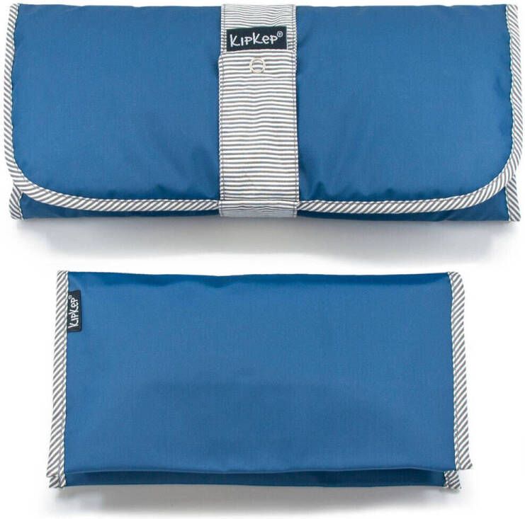 KipKep Napper combi: verschoonmatje + luieretui denim blue Blauw Effen - Foto 3