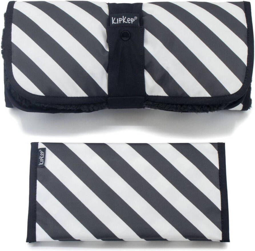 KipKep Napper verschoningsmatje + luieretui Black Stripes Verschoonmatje Zwart - Foto 3