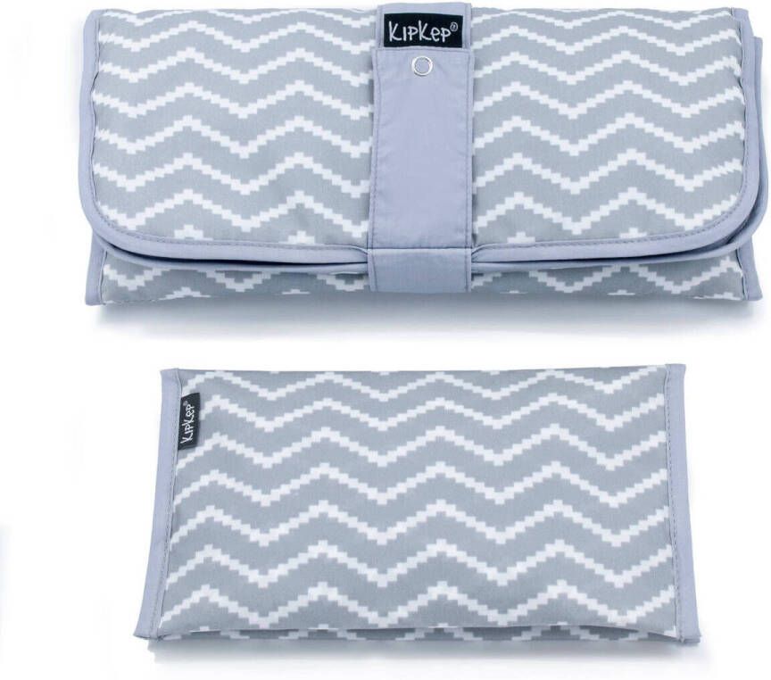 KipKep Napper combi: verschoonmatje + luieretui silver grey Zilver All over print - Foto 3