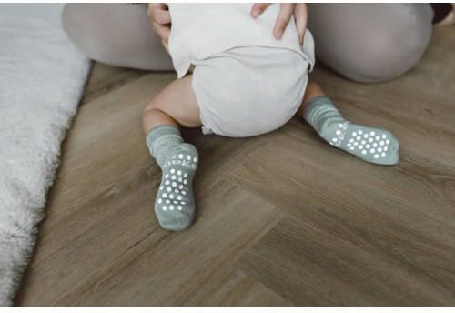 KipKep anti-slip Blijf-Sokjes groen Sokken Katoen Effen maat 12-18 mnd - Foto 2