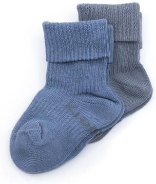 KipKep bio-katoen blijf-sokken 0-12 maanden set van 2 Denim Blue Blauw Jongens Biologisch katoen 6-12 mnd - Foto 4