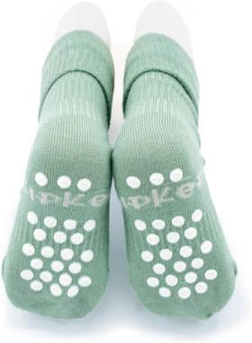 KipKep Blijf-Sokjes met anti-slip nopjes 12-18 mnd groen Sokken Katoen 12-18 mnd
