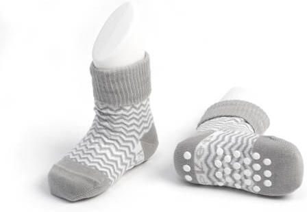 KipKep Blijf-Sokjes met anti-slip nopjes 12-18 mnd ziggy grey Sokken Grijs Katoen 12-18 mnd