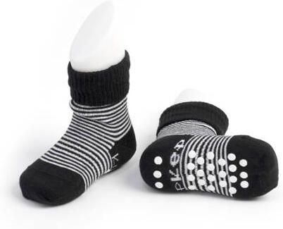 KipKep Blijf-Sokjes met anti-slip nopjes 18-24 mnd Black Stripes Sokken Zwart Katoen