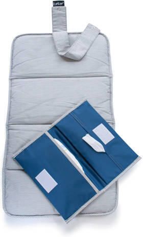 KipKep Napper combi: verschoonmatje + luieretui denim blue Blauw Effen - Foto 5