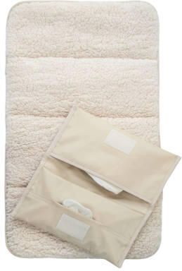 KipKep Napper verschoonmatje + luieretui met teddy beige Effen