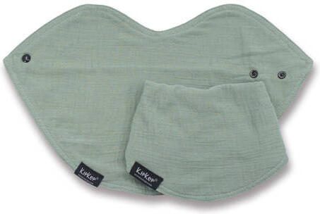 KipKep slab Bib 3-in-1 Pale Green set van 2 Groen Effen