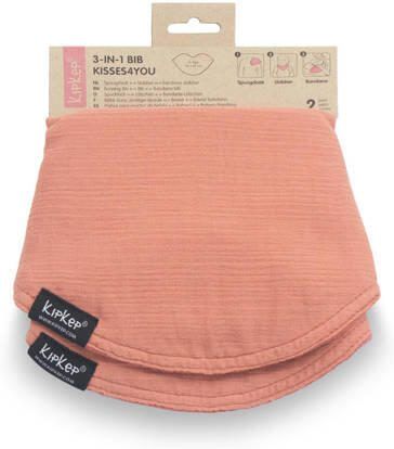 KipKep slab Bib 3-in-1 Terra set van 2 Rood Effen - Foto 3