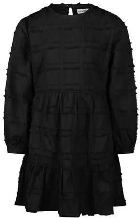 Koko Noko A-lijn midi jurk zwart Meisjes Polyester Ronde hals Effen
