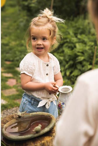 Koko Noko blouse wit Meisjes Katoen Boothals Effen 128