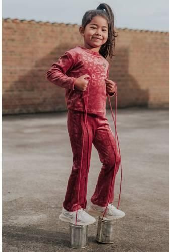Koko Noko fluwelen rechtvallende longsleeve met print rood Meisjes Polyester Col - Foto 3