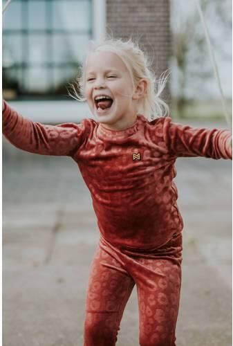 Koko Noko fluwelen rechtvallende longsleeve met print rood Meisjes Polyester Col - Foto 4