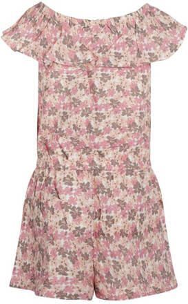 Koko Noko gebloemde playsuit roze taupe Meisjes Viscose Boothals Bloemen 104