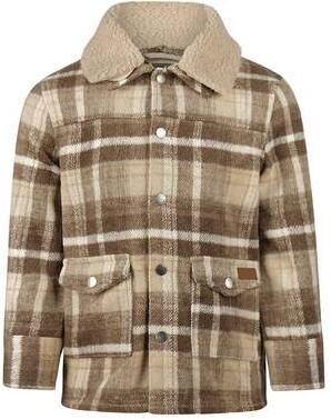 Koko Noko geruite shacket beige bruin Jas Jongens Polyester Klassieke kraag - Foto 4