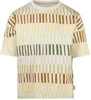 Koko Noko gestreept T-shirt groen Jongens Stretchkatoen Ronde hals Streep