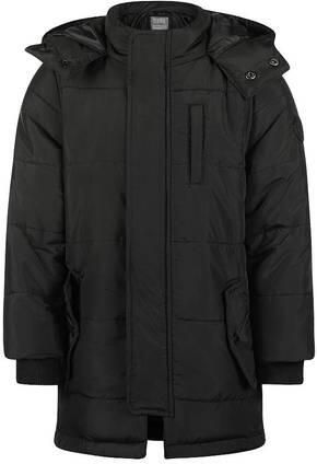 Koko Noko gewatteerde winterjas zwart Jongens Polyester Capuchon Effen