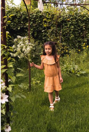 Koko Noko jurk bruin Meisjes Katoen Boothals Effen 110 - Foto 2