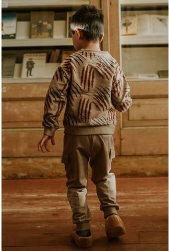 Koko Noko rechtvallende sweater met print zand Beige All over print - Foto 2