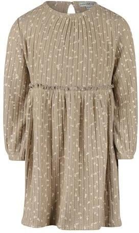 Koko Noko midi A-lijn jurk met ruches en print zand Beige Meisjes Polyester Ronde hals - Foto 3
