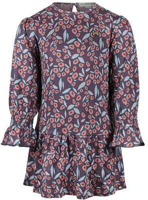 Koko Noko midi jurk met print blauw roze Meisjes Viscose Ronde hals All over print - Foto 3