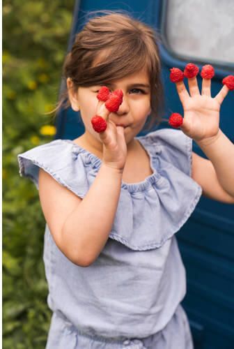 Koko Noko off shoulder playsuit blauw Effen 104 | Playsuit van - Foto 1