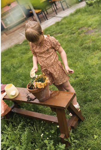 Koko Noko playsuit met panterprint multi Meisjes Polyester Boothals Panterprint 104 - Foto 1