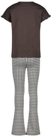Koko Noko pyjama met printopdruk grijs zwart wit Meisjes Stretchdenim Ronde hals 104 - Foto 2