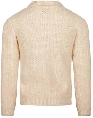Koko Noko rechtvallende gebreide trui met wol beige Jongens Polyester Polokraag - Foto 5