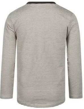 Koko Noko rechtvallende gestreepte longsleeve beige donkergrijs Jongens Katoen Ronde hals - Foto 3