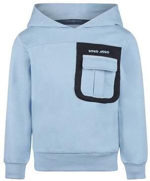 Koko Noko rechtvallende hoodie met print lichtblauw Sweater Printopdruk