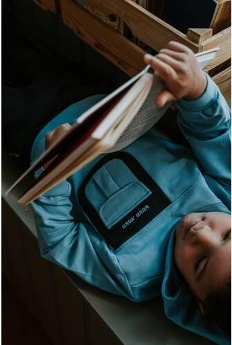 Koko Noko rechtvallende hoodie met print lichtblauw Sweater Printopdruk - Foto 3