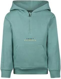 Koko Noko rechtvallende hoodie met tekst groen Sweater Jongens Katoen Capuchon