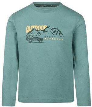 Koko Noko rechtvallende longsleeve met print Groen Jongens Stretchkatoen Ronde hals