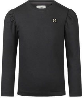 Koko Noko rechtvallende longsleeve zwart Meisjes Stretchkatoen Ronde hals