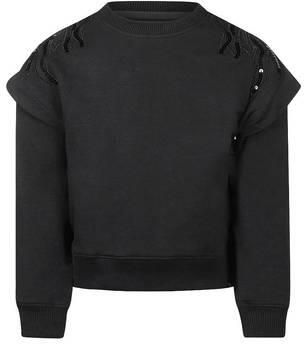 Koko Noko rechtvallende sweater met pailletten zwart Effen - Foto 3