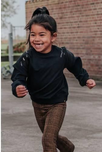 Koko Noko rechtvallende sweater met pailletten zwart Effen - Foto 5