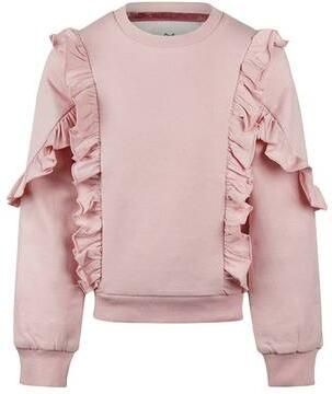Koko Noko rechtvallende sweater met ruches roze Effen - Foto 4