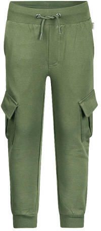 Koko Noko regular waist cargobroek olijfgroen Jongens Stretchkatoen Effen