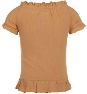 Koko Noko T-shirt bruin Meisjes Katoen Boothals Effen 140