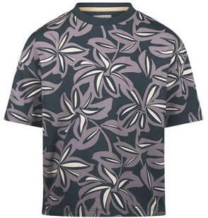 Koko Noko T-shirt donkerblauw Jongens Stretchkatoen Ronde hals All over print
