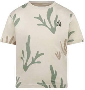 Koko Noko T-shirt ecru fijn gebreid Meisjes Katoen Ronde hals All over print