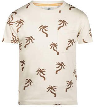 Koko Noko T-shirt ecru Jongens Stretchkatoen Ronde hals All over print