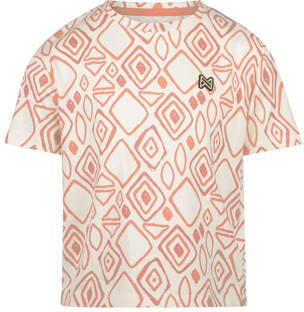 Koko Noko T-shirt ecru Meisjes Stretchkatoen Ronde hals All over print