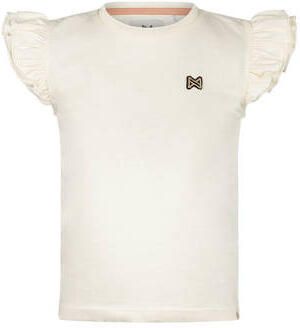 Koko Noko T-shirt ecru Meisjes Stretchkatoen Ronde hals Effen