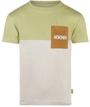 Koko Noko T-shirt groen Jongens Stretchkatoen Ronde hals Meerkleurig