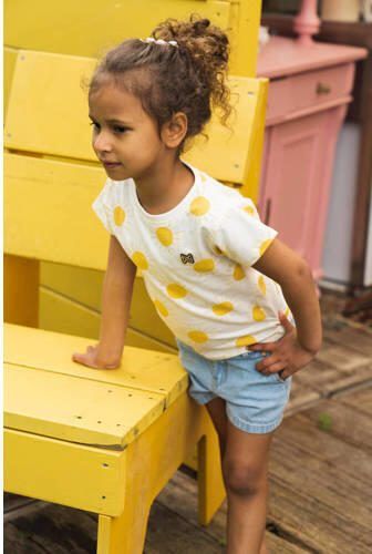 Koko Noko T-shirt met all over print geel Meisjes Katoen Ronde hals All over print 104
