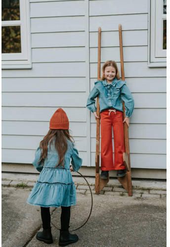 Koko Noko wide leg sweatpants rood Broek Effen - Foto 2